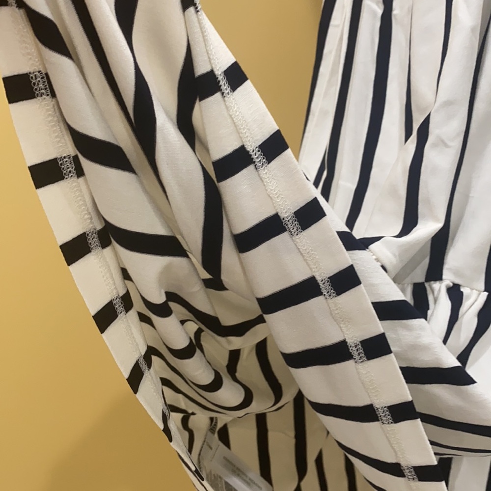 LOFT Striped Tiered Square Neck Dress size 14 - Picture 12 of 13